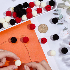 48Pcs 3 Colors Flocky Opaque Acrylic/Plastic Beads&nbsp;KY-SC0002-46