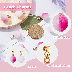 100Pcs 2 Colors Opaque Spray Painted Glass Pendants&nbsp;GLAA-DC0001-25
