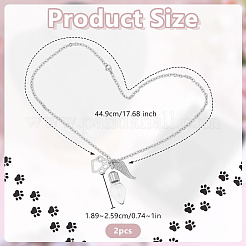 2Pcs 304 Stainless Steel Pendant Necklaces&nbsp;NJEW-DR00037
