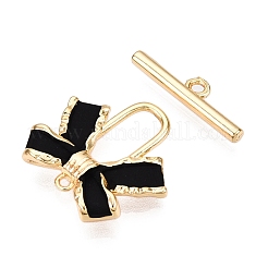 Brass Matte Style Spray Painted Toggle Clasps&nbsp;KK-N054-155G-1