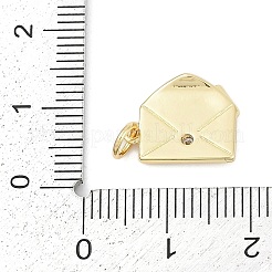 Brass Micro Pave Clear Cubic Zirconia Charms&nbsp;KK-G522-31G