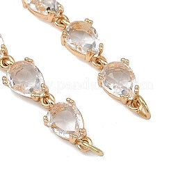 Brass Glass Teardrop Link Chain Bracelet Making&nbsp;AJEW-JB01646