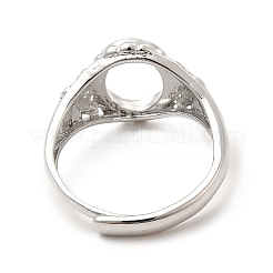 Brass Flower Adjustable Ring Components&nbsp;KK-P225-03P