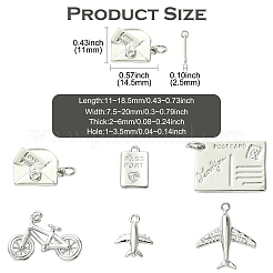 6Pcs 6 Styles Brass Micro Pave Clear Cubic Zirconia Charms&nbsp;KK-CJ0003-31