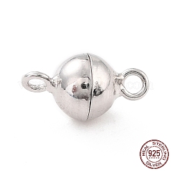 Anti-Tarnish Rhodium Plated 925 Sterling Silver Magnetic Clasps&nbsp;STER-A001-02B-P