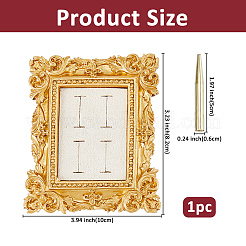 4-Slot Photo Frame Resin Finger Ring Organizer Holder with Cotton and Linen Mat and Iron Support&nbsp;RDIS-WH0016-20
