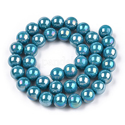 Electroplate Opaque Glass Beads Strands&nbsp;GLAA-T032-P10mm-AB13