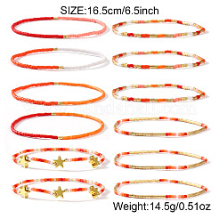 10Pcs Glass Seed Bead Stretch Bracelet Set&nbsp;LV7634-1