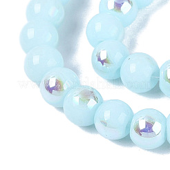 Electroplate Opaque Glass Beads Strands&nbsp;EGLA-Q132-6MM-01C-12