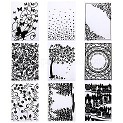 9Pcs 9 Styles Transparent Plastic Embossing Template Folders&nbsp;AJEW-GL0002-17