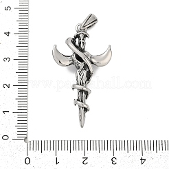 316 Surgical Stainless Steel Micro Pave Cubic Zirconia  Pendants&nbsp;STAS-D304-15AS