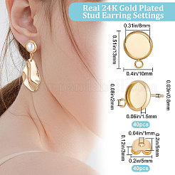 20 Pairs 304 Stainless Steel Stud Earring Settings&nbsp;DIY-BBC0001-26