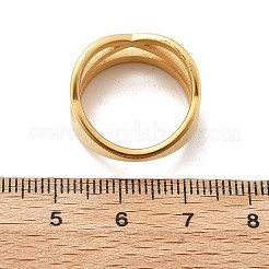 304 Stainless Steel Criss Cross Finger Rings&nbsp;RJEW-Q012-08G