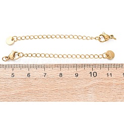 304 Stainless Steel Chain Extender with Flat Round Charms&nbsp;STAS-G383-05G