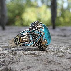 Oval Alloy with Glass Finger Rings&nbsp;FS-WG0E890-02