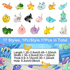 17Pcs 17 Styles Marine Series Resin Pendants&nbsp;RESI-YW0003-29