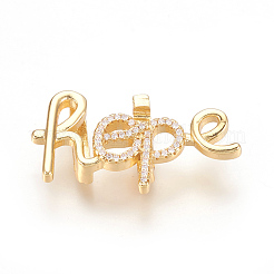 Brass Micro Pave Cubic Zirconia Letter Slide Charms&nbsp;ZIRC-P077-29-NR