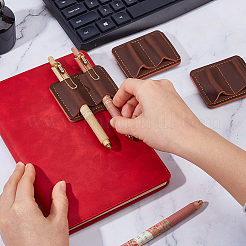 PU Leather Double Pen Pencil Holder Clip&nbsp;AJEW-WH0410-301A