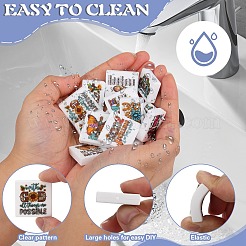 25Pcs 25 Styles Square with Word Food Grade Eco-Friendly Silicone Focal Beads&nbsp;SIL-SZ0002-69