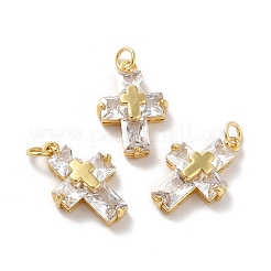 Rack Plating Brass Micro Pave Cubic Zirconia Pendants&nbsp;X-KK-A160-05G