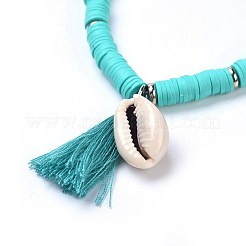 Handmade Polymer Clay Heishi Beads Stretch Bracelets&nbsp;BJEW-JB04251-M
