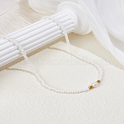 1Pc Rice Natural Pearl & Glass Seed Beaded Necklaces for Women&nbsp;NJEW-LP0007-01B