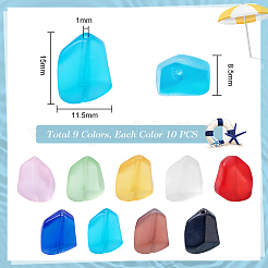 90Pcs 9 Colors Transparent Frosted Glass Beads&nbsp;FGLA-PH0001-07