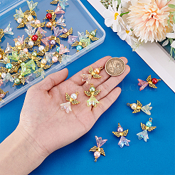 48Pcs 8 Color Alloy & Acrylic Pendants&nbsp;PALLOY-PH01791