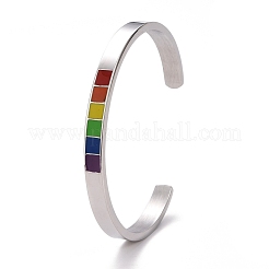 Rainbow Pride Cuff Bangle&nbsp;BJEW-F419-154P