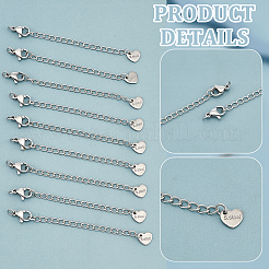 30Pcs 304 Stainless Steel Curb Chain Extender&nbsp;STAS-UN0059-05