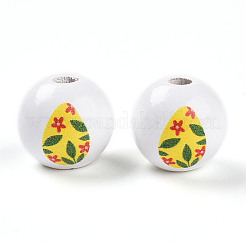 Easter Theme Printed Wood Beads&nbsp;WOOD-T032-22O