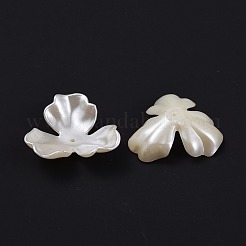 3-Petal Flower ABS Plastic Imitation Pearl Bead Caps&nbsp;OACR-R016-05