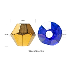 1500Pcs 15 Style Faceted Bicone Glass Beads&nbsp;EGLA-FS0001-03