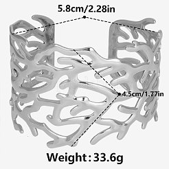 Hollow-out 304 Stainless Steel Cuff Bangles&nbsp;QA6075-1