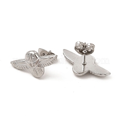Non-Tarnish 304 Stainless Steel Airplane Stud Earrings for Women&nbsp;EJEW-I281-17P