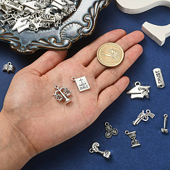 100Pcs 10 Style Tibetan Style Alloy Balance Pendants&nbsp;TIBEP-CJ0002-08