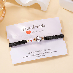 Sport Theme Plastic Charm Braided Bead Bracelets&nbsp;WG0CE78-01