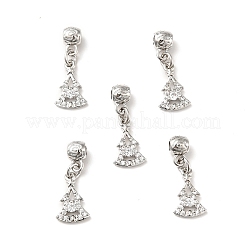 Rack Plating Brass Micro Pave Clear Cubic Zirconia Pendants&nbsp;ZIRC-H125-04P