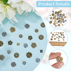 360Pcs 12 Styles Tibetan Style Alloy Bead Caps&nbsp;TIBE-SC0002-33