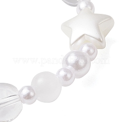ABS Plastic Imitation Pearl & Glass Beads Stretch Bracelets for Women&nbsp;BJEW-JB11864