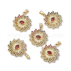 Brass Colorful Cubic Zirconia Pendants&nbsp;KK-E068-VA220-2