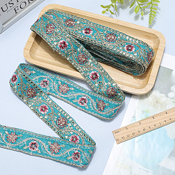 Polyester Embroidery Paillette Ribbon&nbsp;OCOR-WH20003-37A