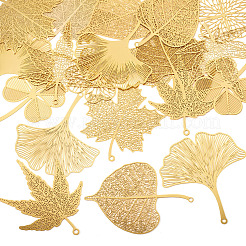 20Pcs 10 Styles Brass Filigree Big Pendants&nbsp;KKC-TA0001-03