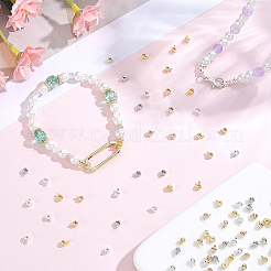 120Pcs 8 Styles Brass Crimp Beads&nbsp;KK-BBC0027-29
