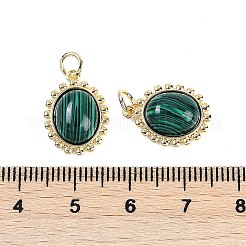 Synthetic Malachite Oval Pendants&nbsp;KK-U043-46G-C
