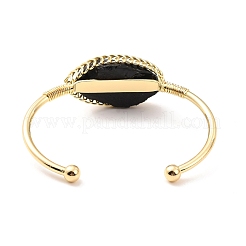 Natural Obsidian Horse Eye Wrapped Cuff Bangle&nbsp;G-D458-02G-09-RS