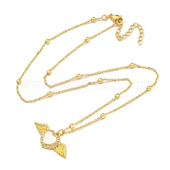 Brass Micro Pave Cubic Zirconia Pendant Necklaces&nbsp;LS-NJEW-M220-07A-G