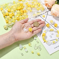 250Pcs 15 Style Yellow Acrylic Beads Set&nbsp;OACR-CJ0001-70