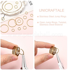 15Pcs 3 Styles 304 Stainless Steel Open Jump Rings&nbsp;STAS-YW0011-26