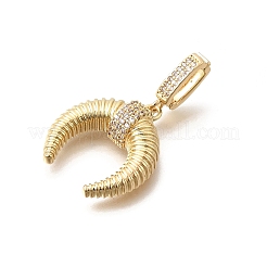 Brass Micro Pave Clear Cubic Zirconia Pendants&nbsp;KK-D255-12G